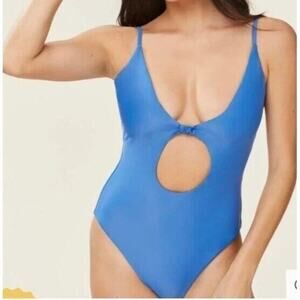 Andie Swim The Santorini One Piece Compressive Minimalist Horizon Blue NWT Small